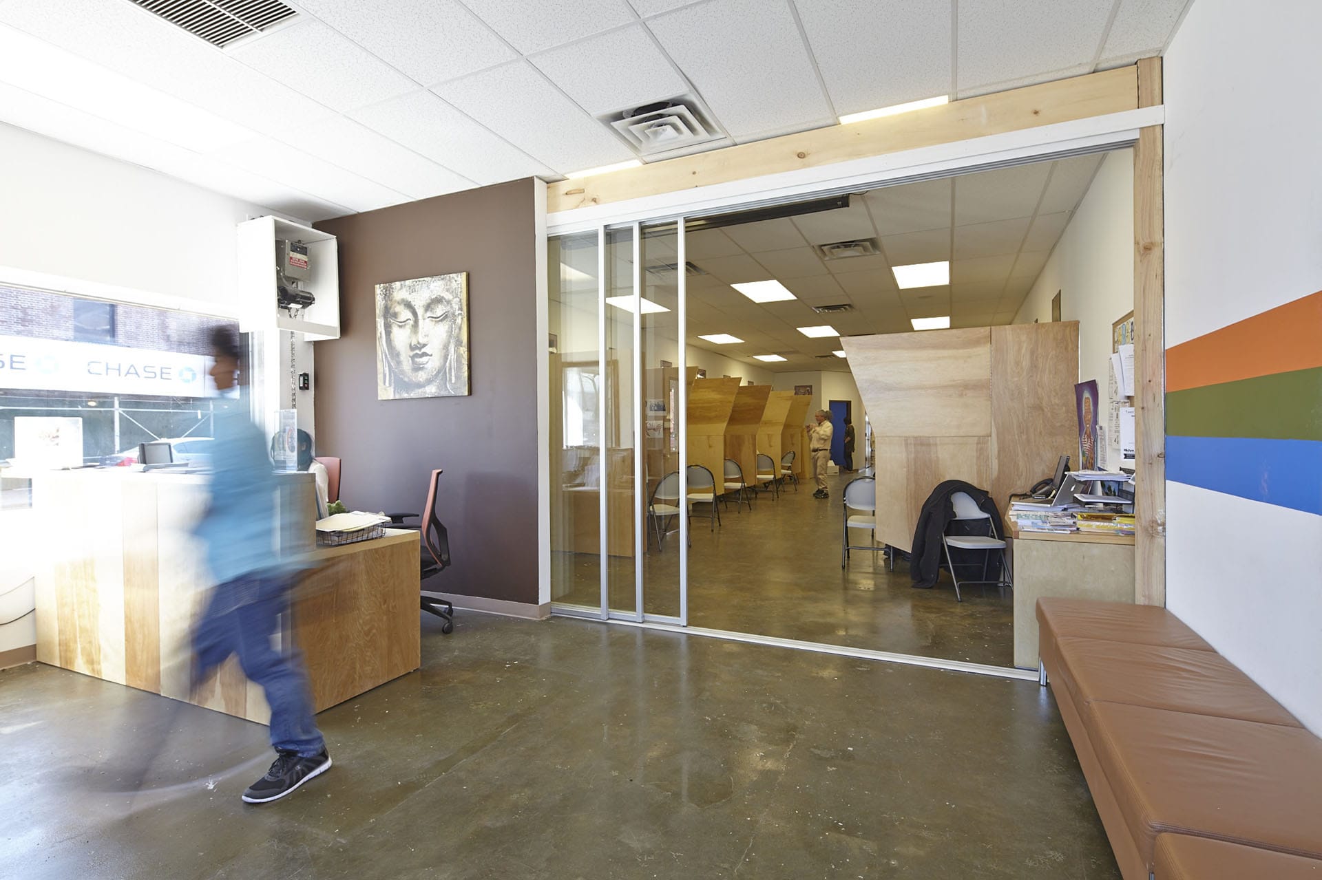 Front lobby of the Brooklyn Community Services Coney Island Center.