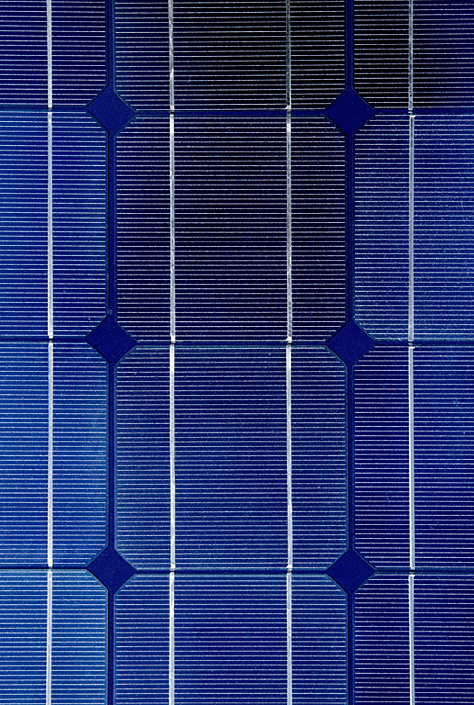 Close up of a photovoltaic solar panel.