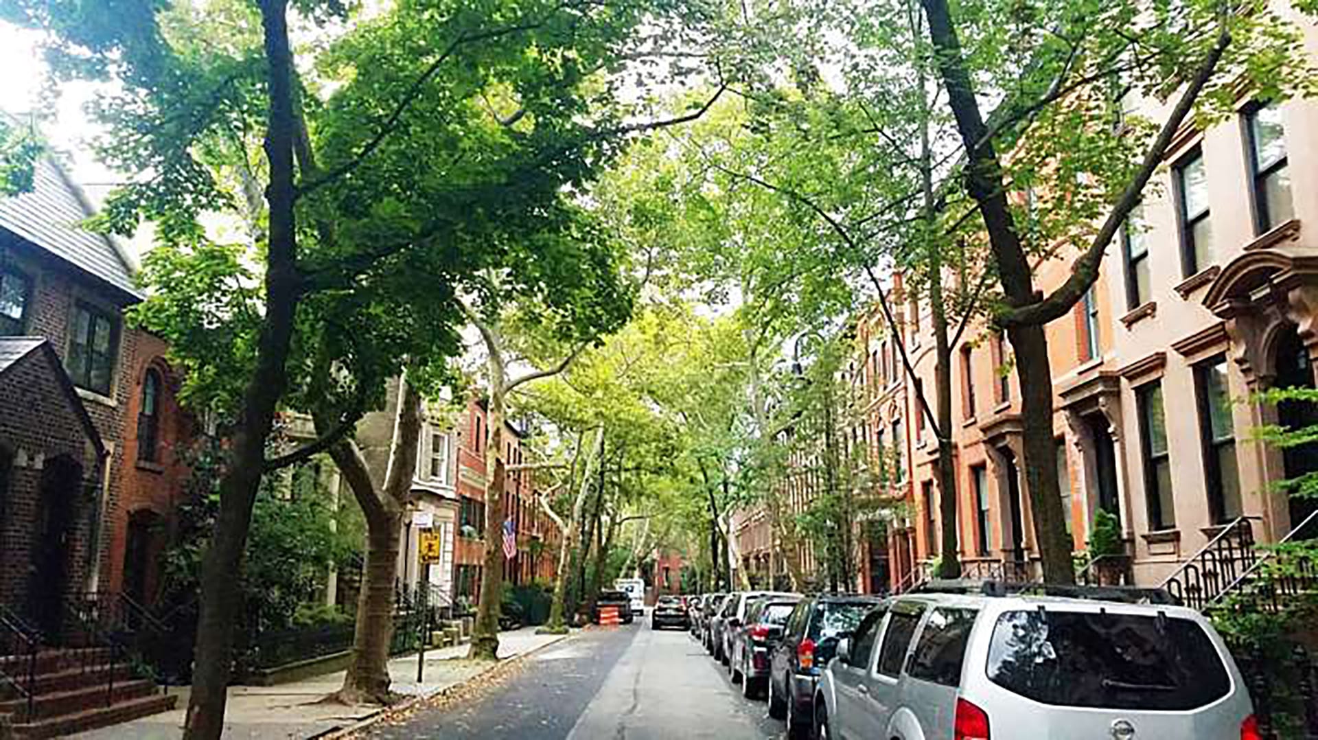 View of a street in Brooklyn Heights
