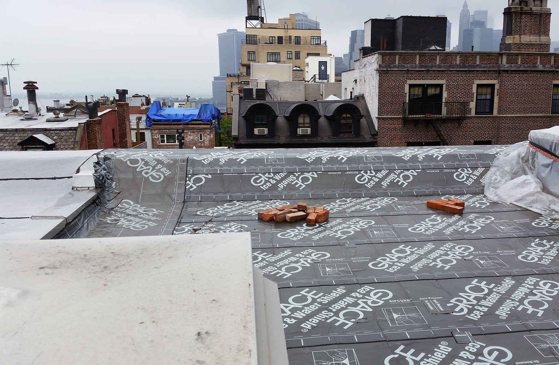 Unfinished rooftop before our renovation.