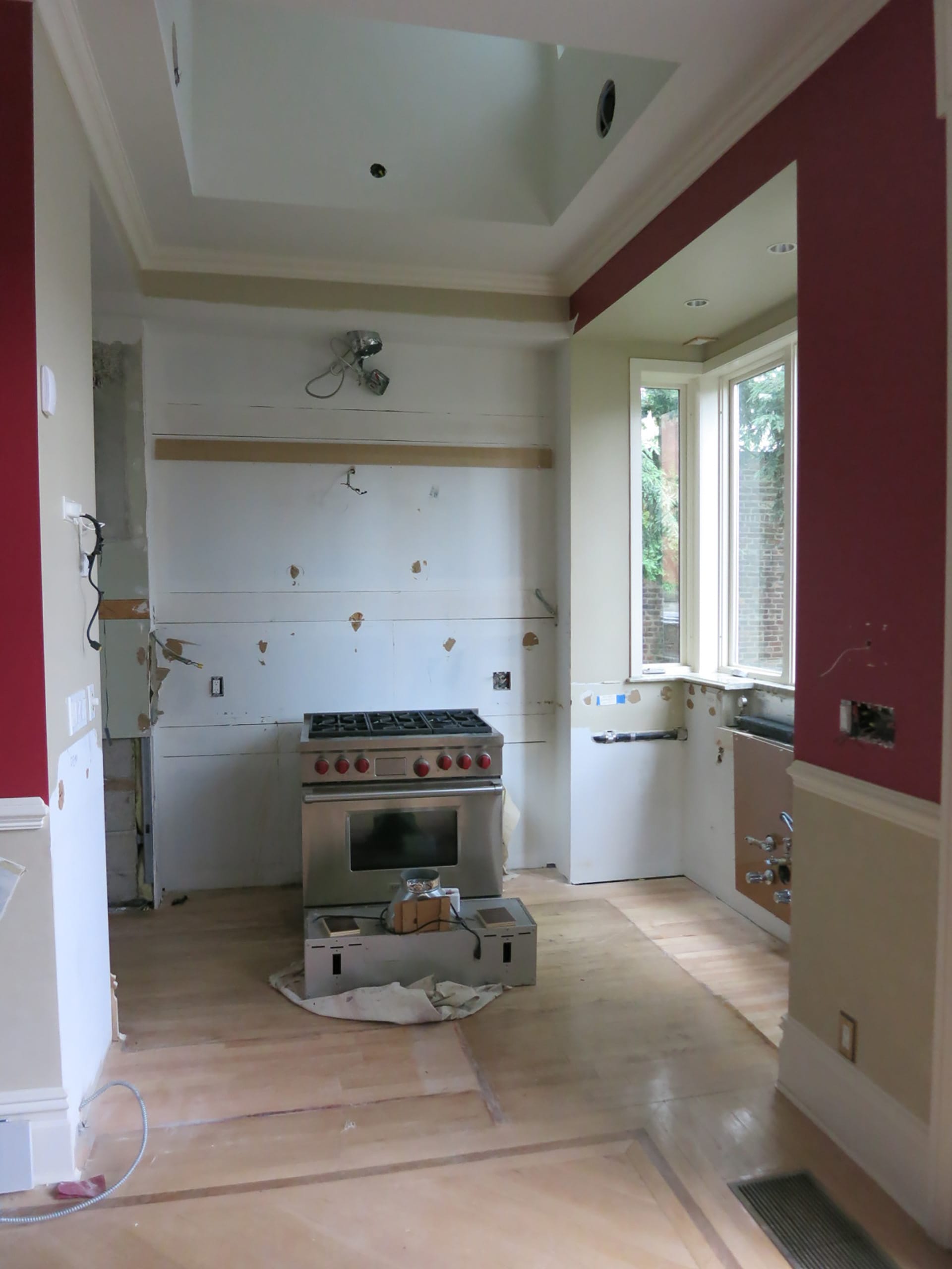 Kitchen at the rear of a Brooklyn Heights townhouse before our renovation