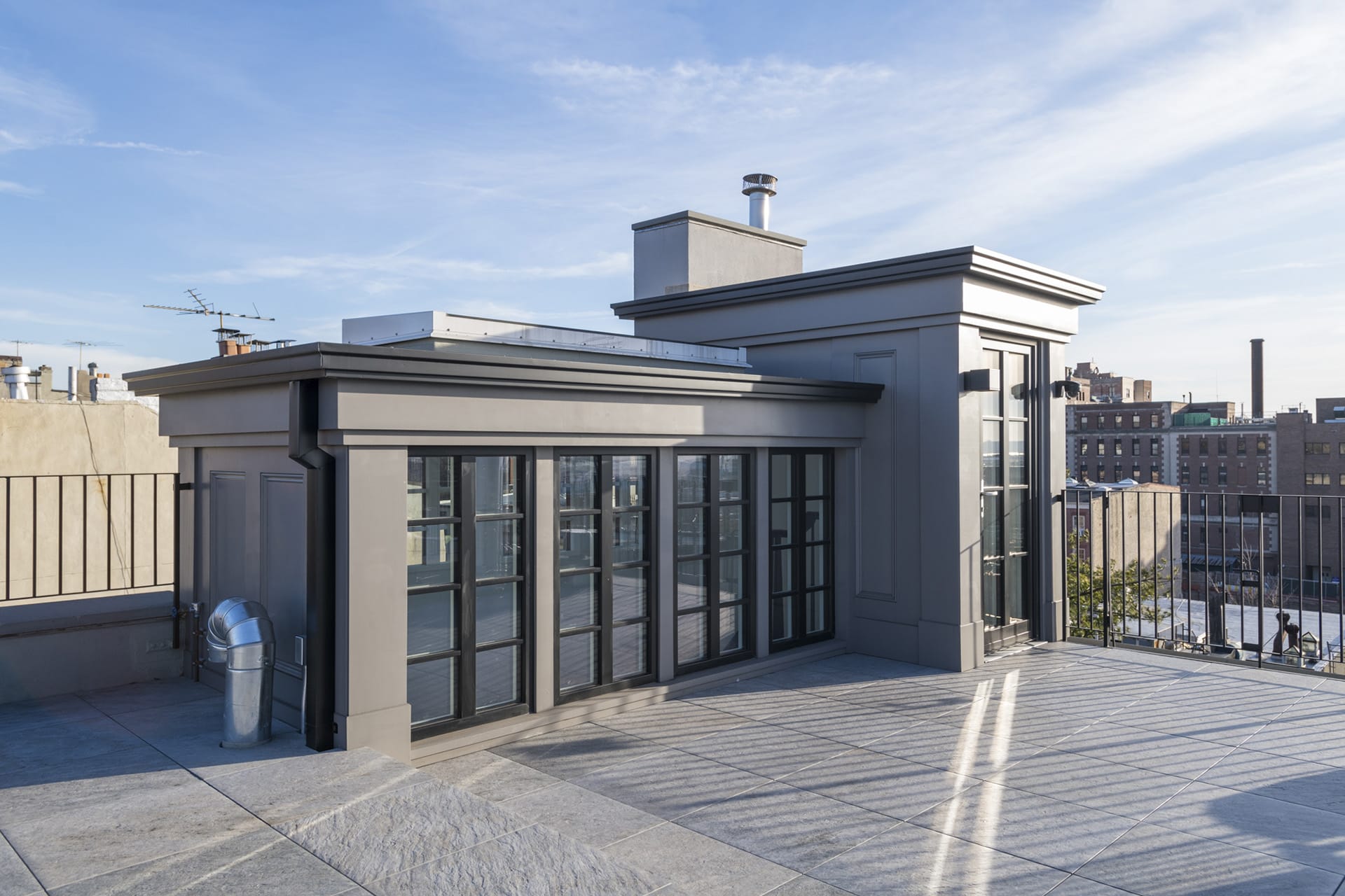 Bulkhead and roof deck of a Brooklyn Heights townhouse