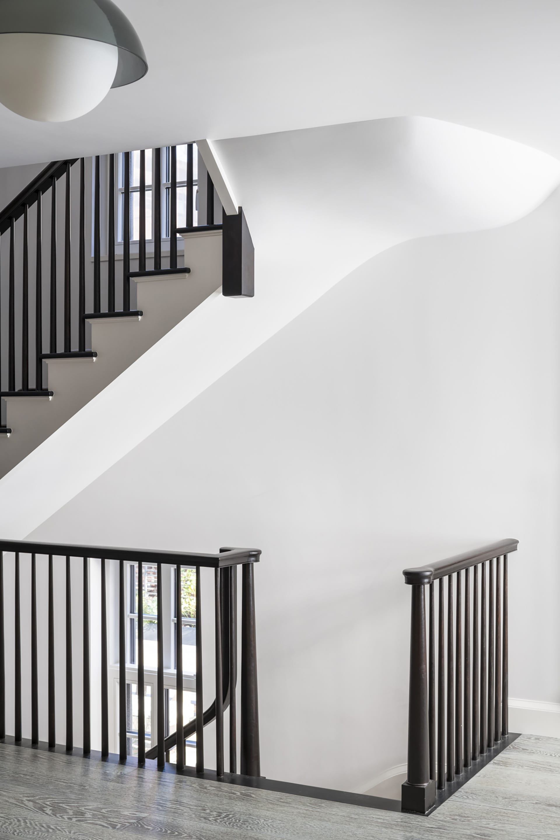 Sculptural staircase in a Brooklyn Heights townhouse