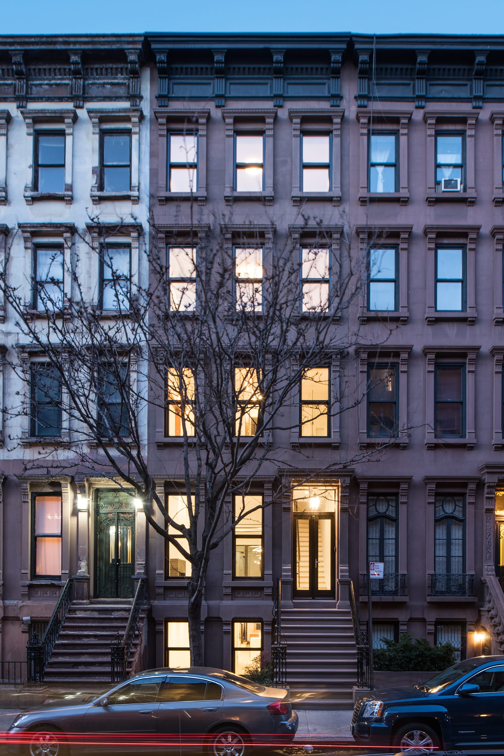 Front facade of an Upper West Side, Manhattan Passive House.