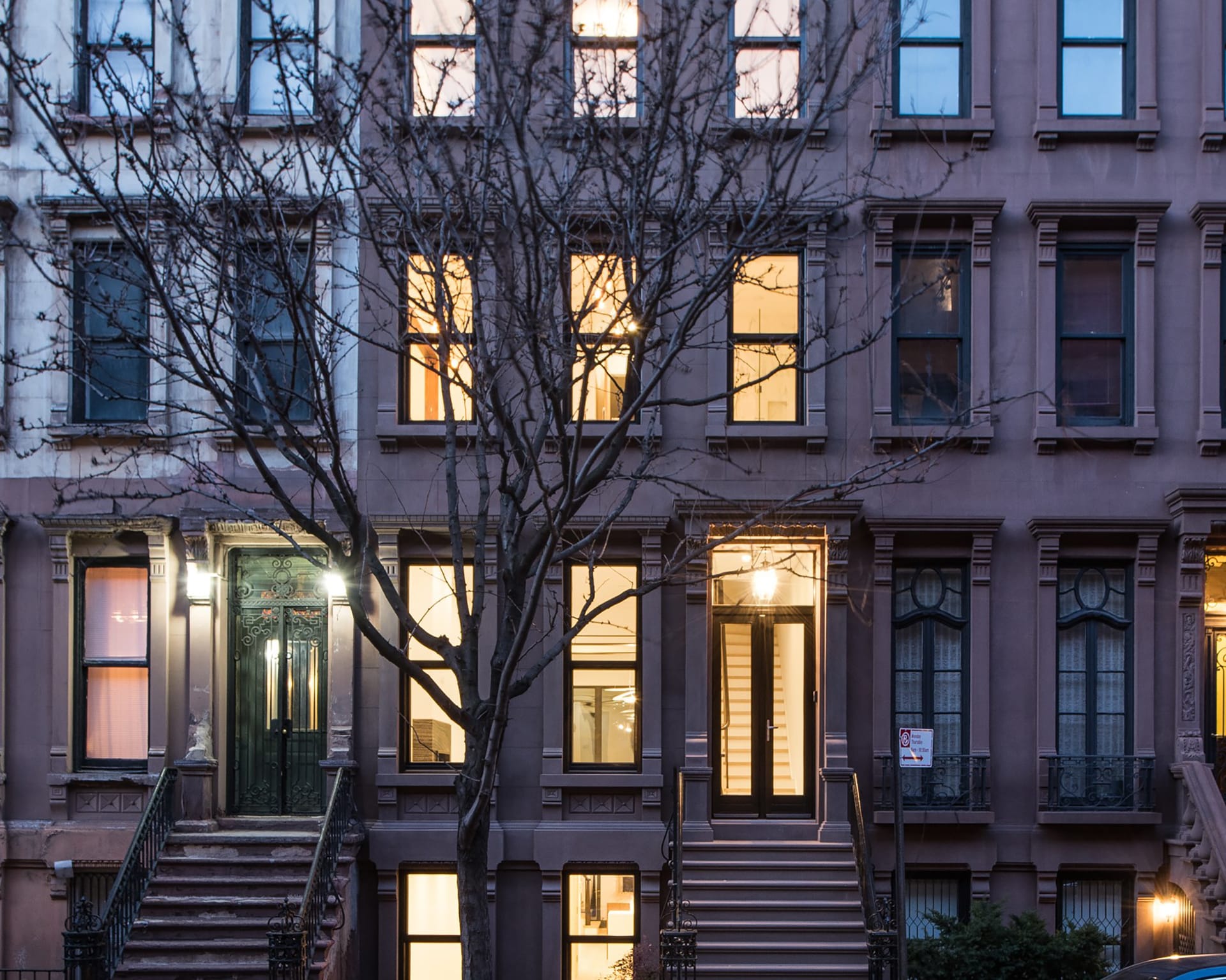 Front facade of an Upper West Side, Manhattan Passive House.