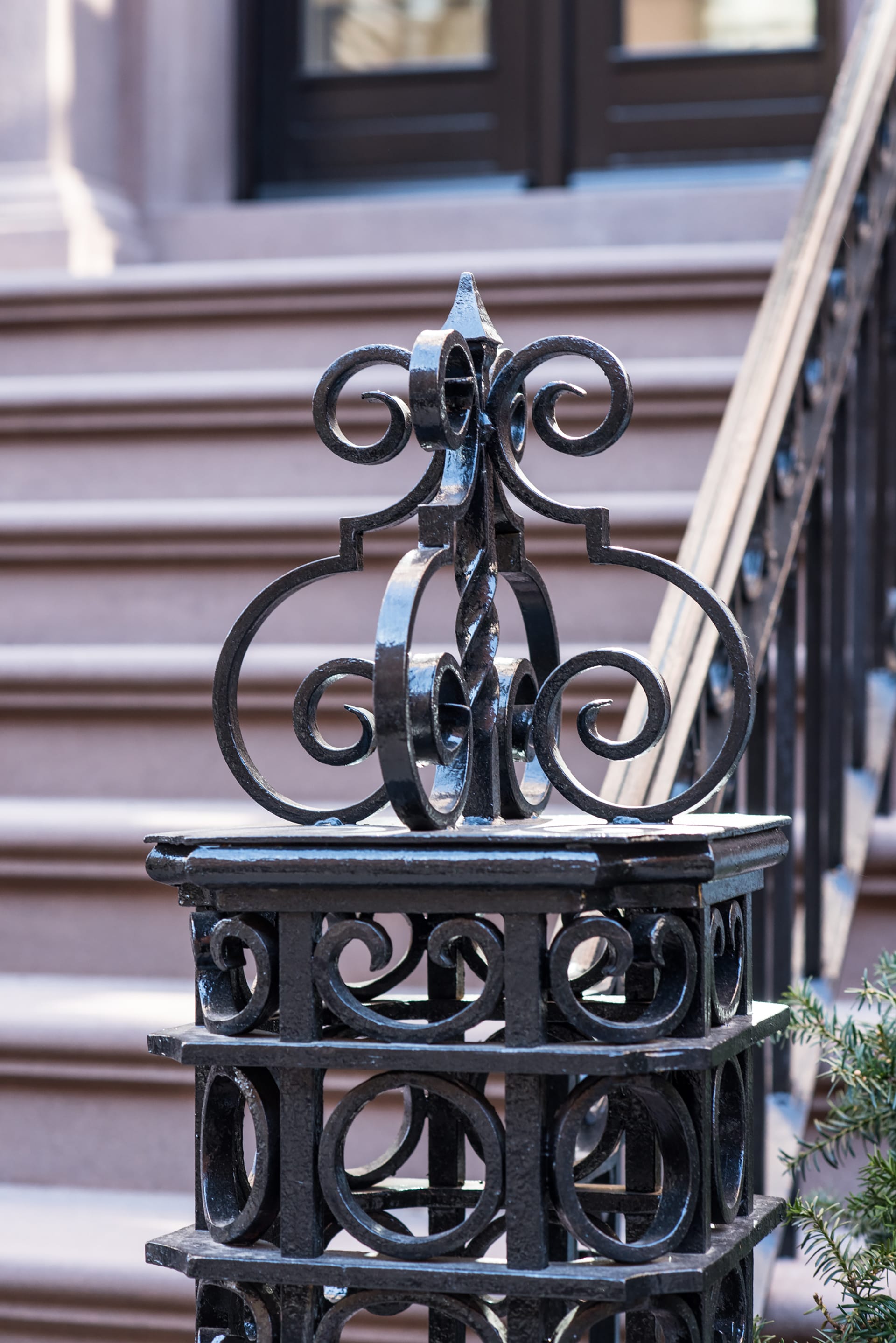 Ironwork detailing on an Upper West Side brownstone Passive House.