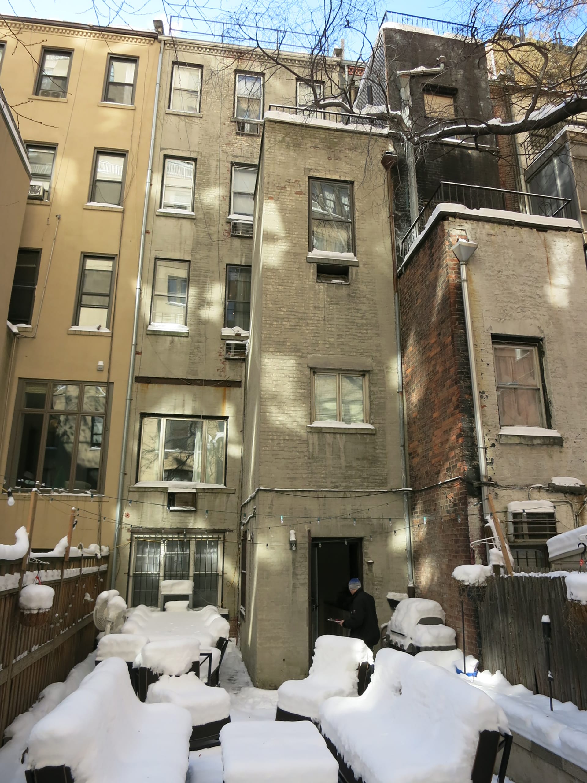 Rear facade of an Upper West Side, Manhattan Passive House before renovation.