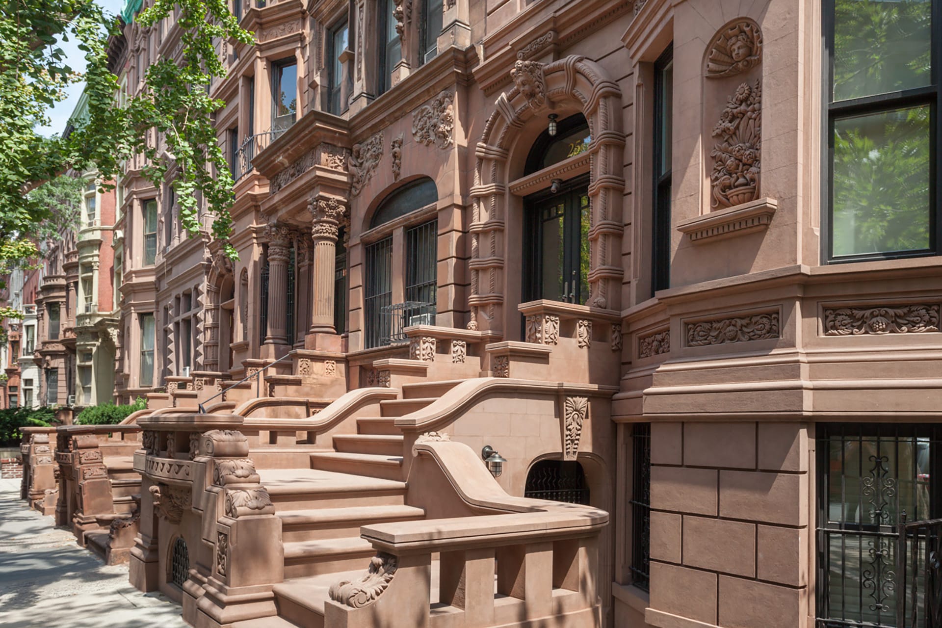 Stoop and areaway that replaced the front yard of an Upper West Side brownstone