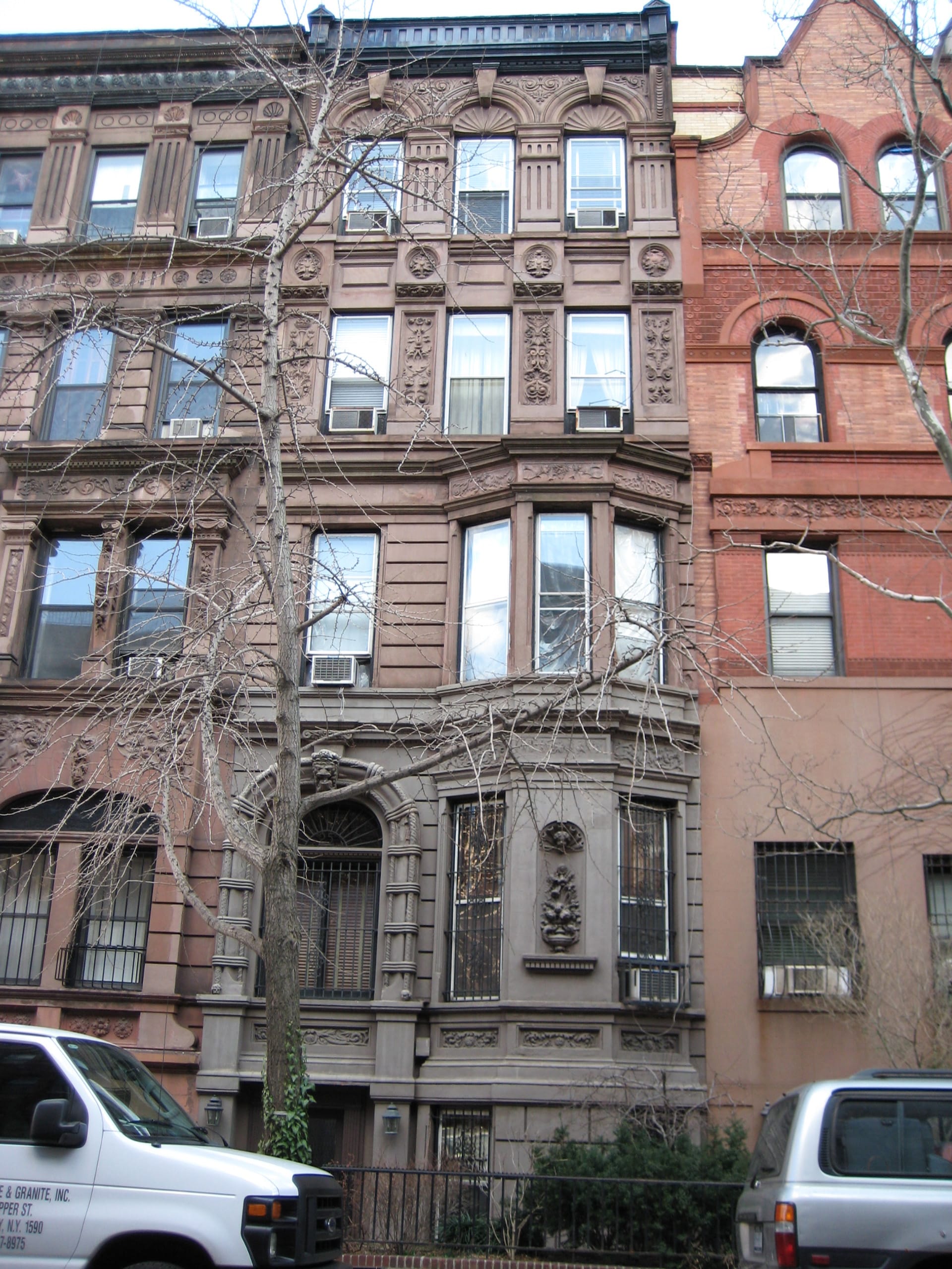 Front façade of a Greek Revival brownstone on the Upper West Side of Manhattan before our renovation