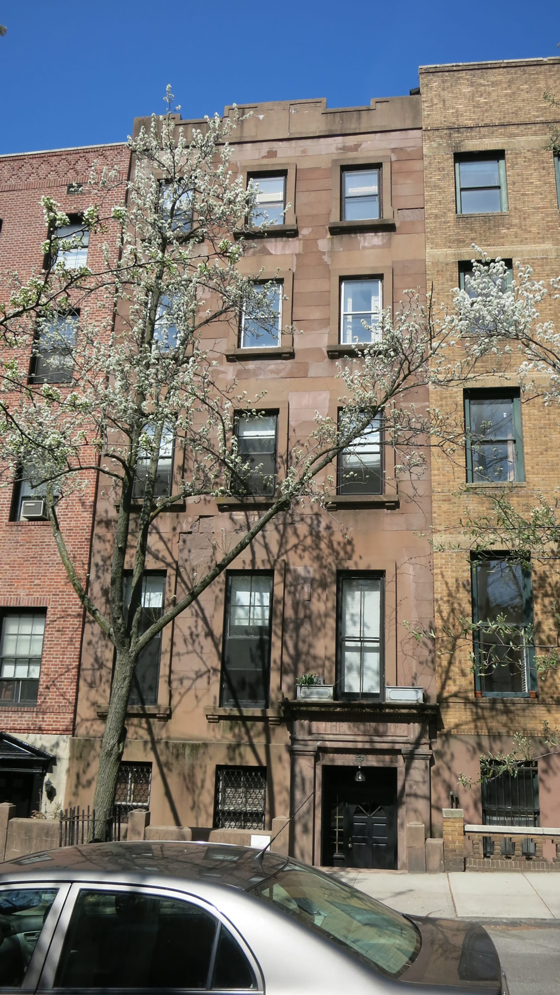 Front facade of a Brooklyn Heights Passive House before renovation.