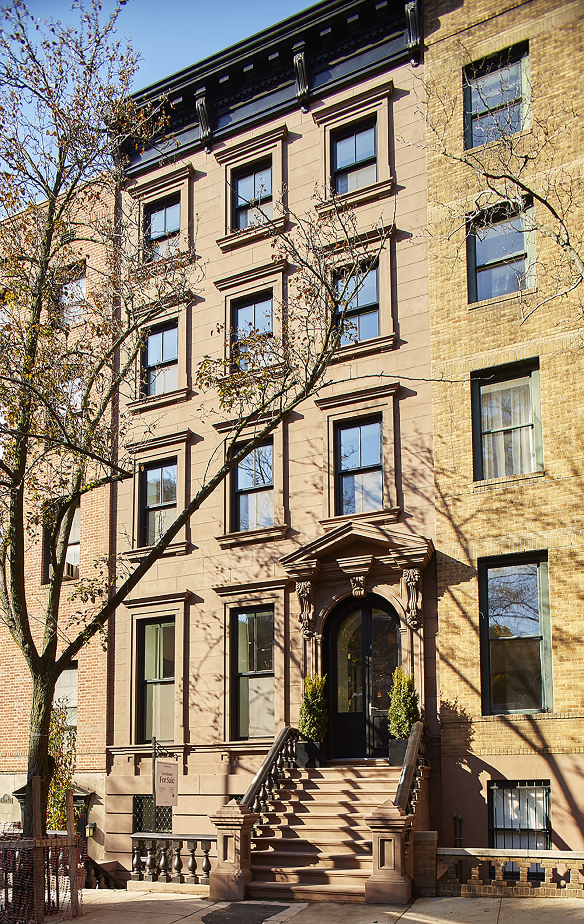 Front facade of a Brooklyn Heights Passive House after renovation.