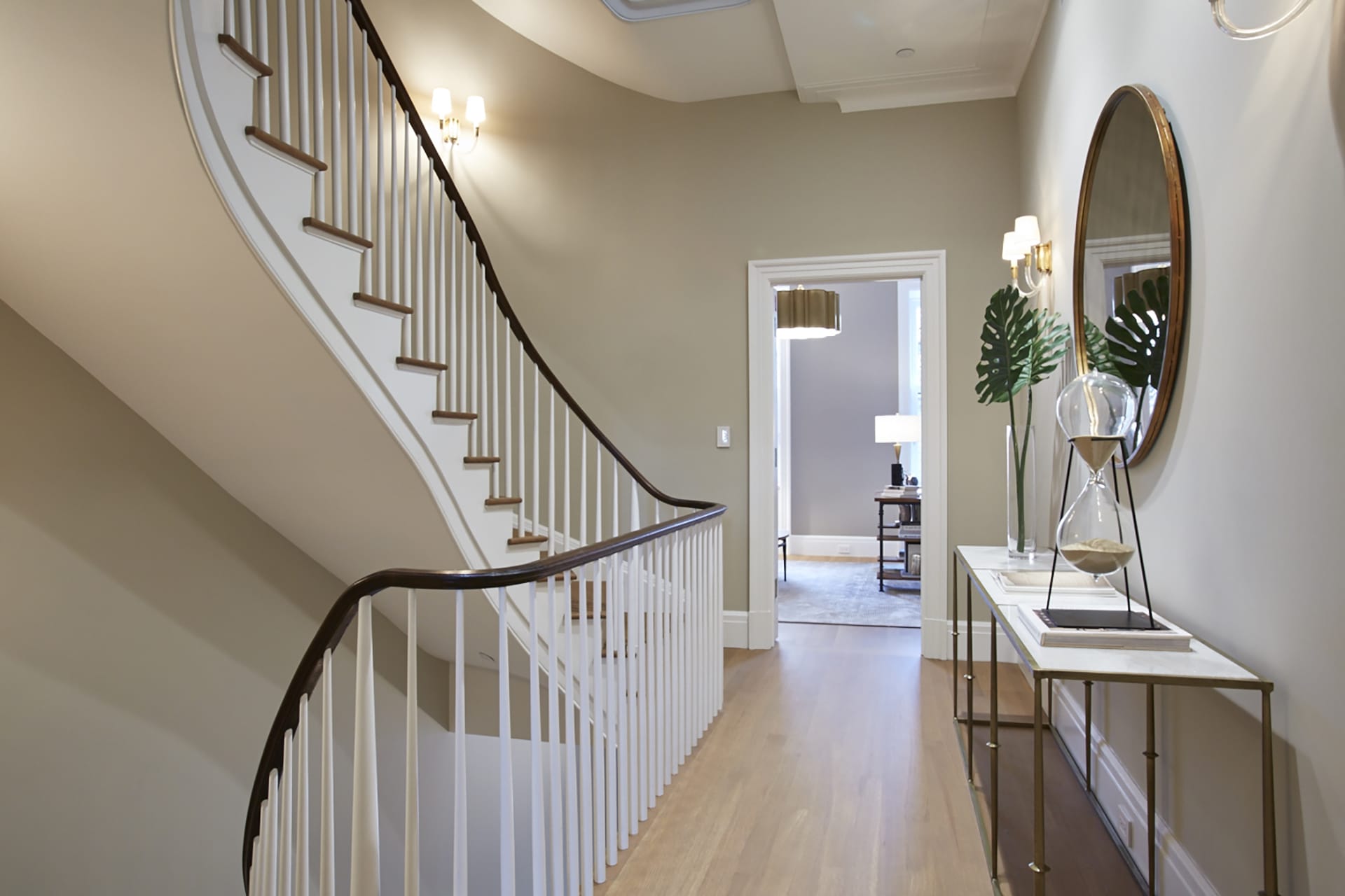 Stair hallway in a Brooklyn Heights Passive House after renovation.