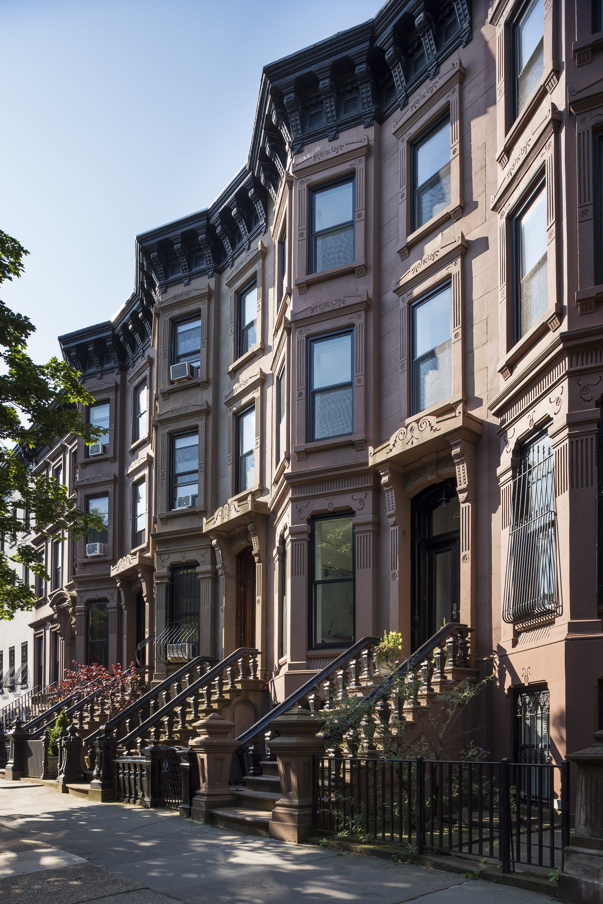 A row of brownstones in Prospect Heights, Brooklyn