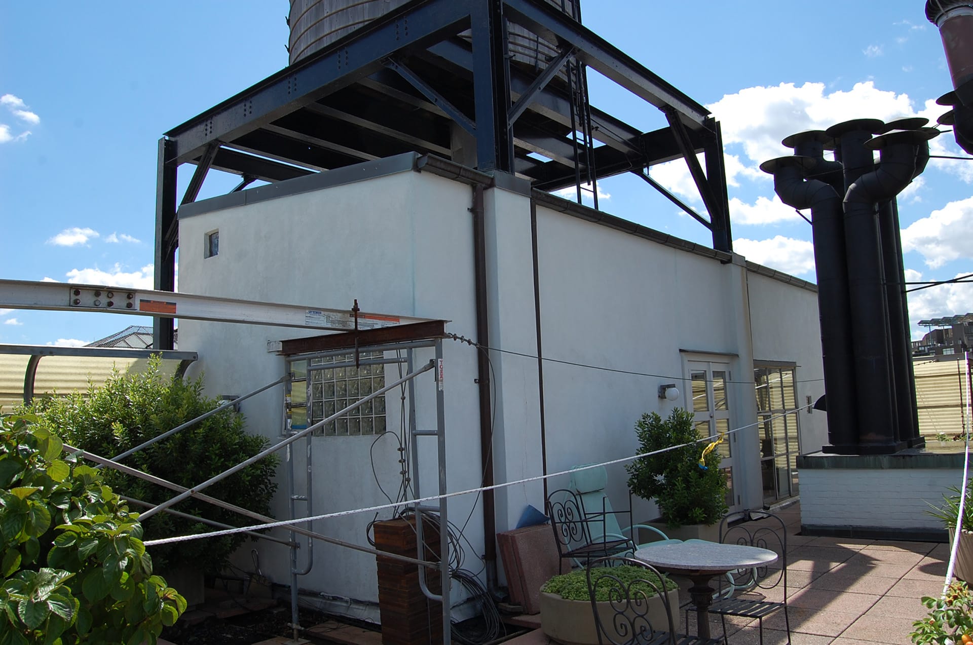 Roof deck of a West Village penthouse before our renovation.